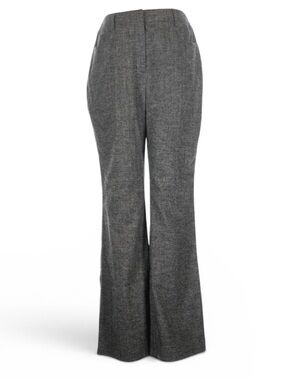 NWOT RITA ORA x Primark gray houndstooth tweed high rise wide leg pants size 4
